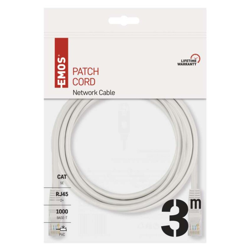Kábel UTP Patch CAT5E PVC 3M  S9124 EMOS 2