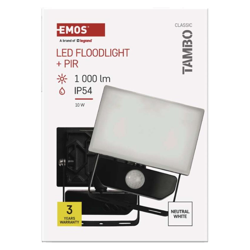 LED REFLEKTOR TAMBO 10W 1000LM PIR 14