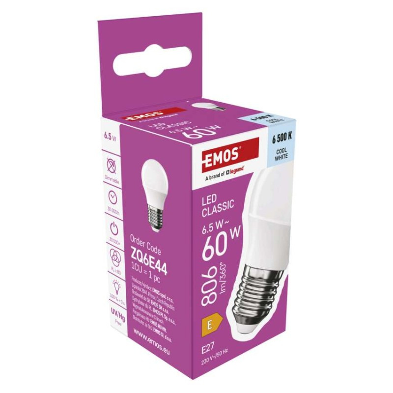 LED CLS MINI GLOBE 6,5W(60W) 806lm E27 C 7