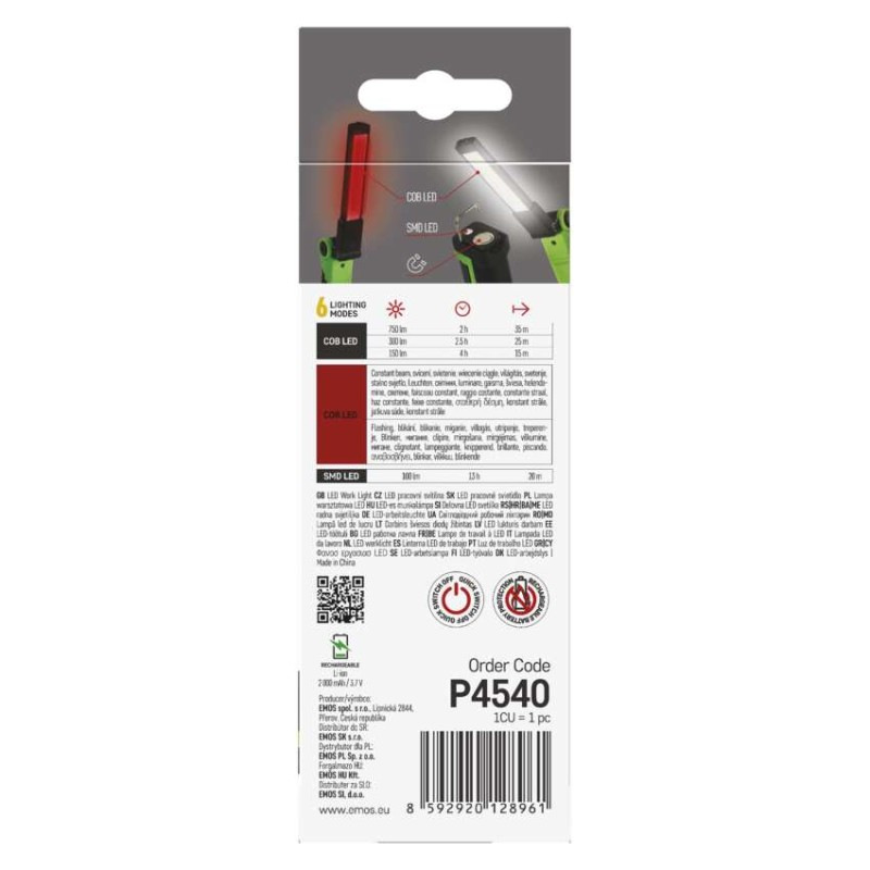 COB LED NABÍJECÍ PRACOVNÍ SVÍTILNA 750LM 8