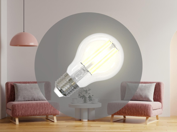 LED žiarovka / filament BIELY 9W - A60 / E27 / 3000K - ZWF102 8