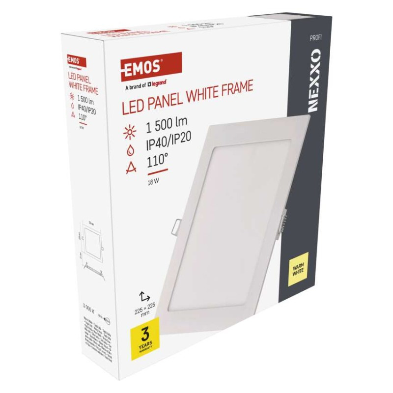 LED SVÍTIDLO NEXXO VES.ČT 18W 1500LM IP4 9