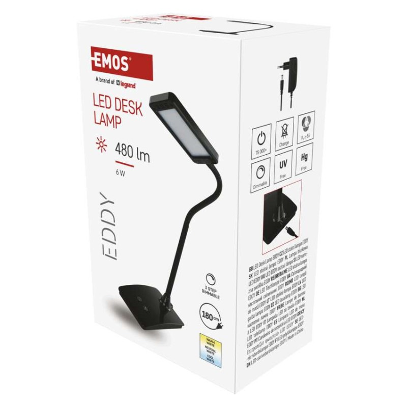 LED STOLNÍ LAMPA EDDY ČERNÁ 2