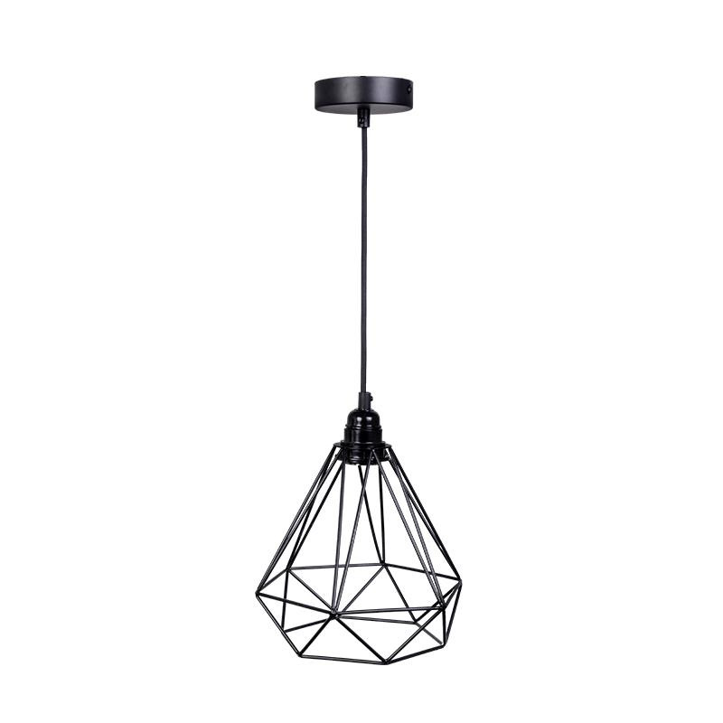 Závesné čierne kovové svietidlo 1 x E27 - ME0010 6