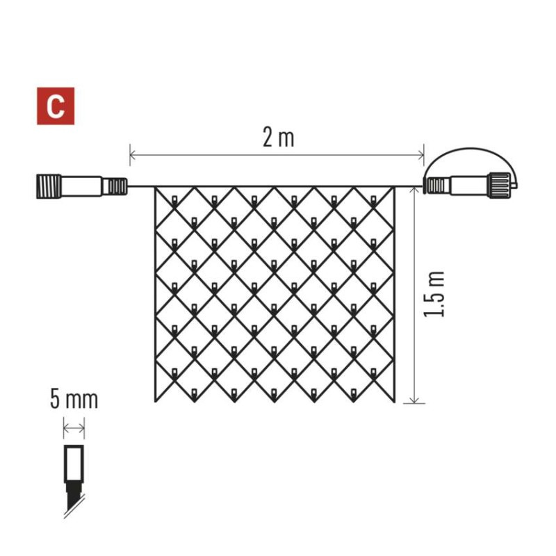 VIANOCE Reťaz D1DC01 sieť, 1,5x2m, studená 2
