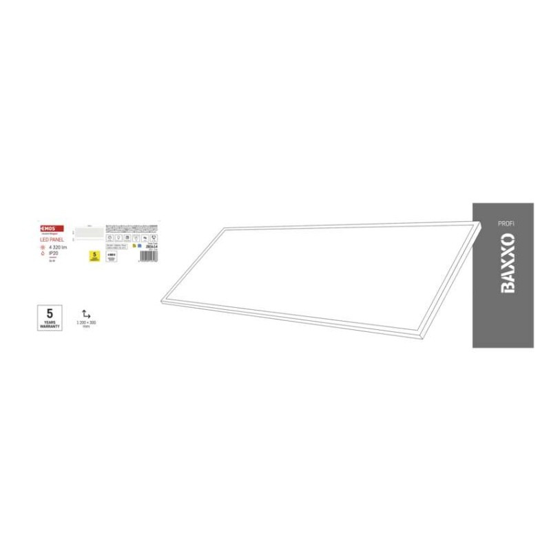 LED PANEL BAXXO P. 30×120 36W 4320LM IP2 10