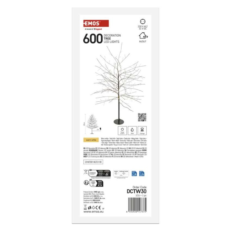 600 NANO LED TREE 120 CM IP44 WW 6