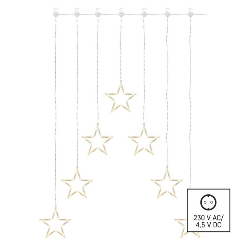70LED 7 WINDOW STARS WW