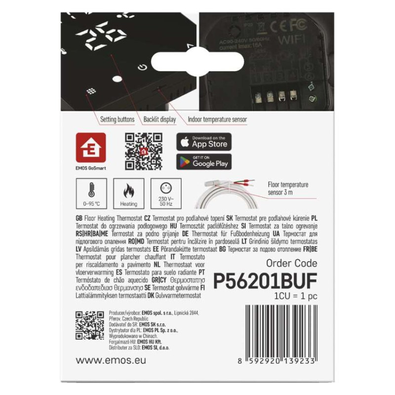 Termostat podlahový program. GoSmart WIFI čierny P56201BUF 14