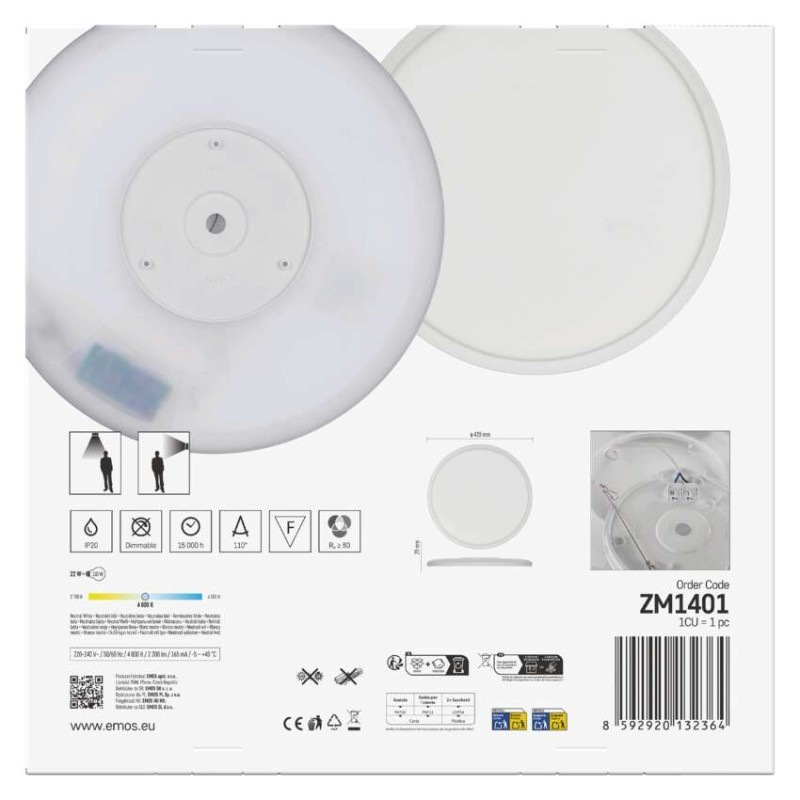 LED SVÍTIDLO FLORI PŘ.K 22W 2200LM NW IP 14