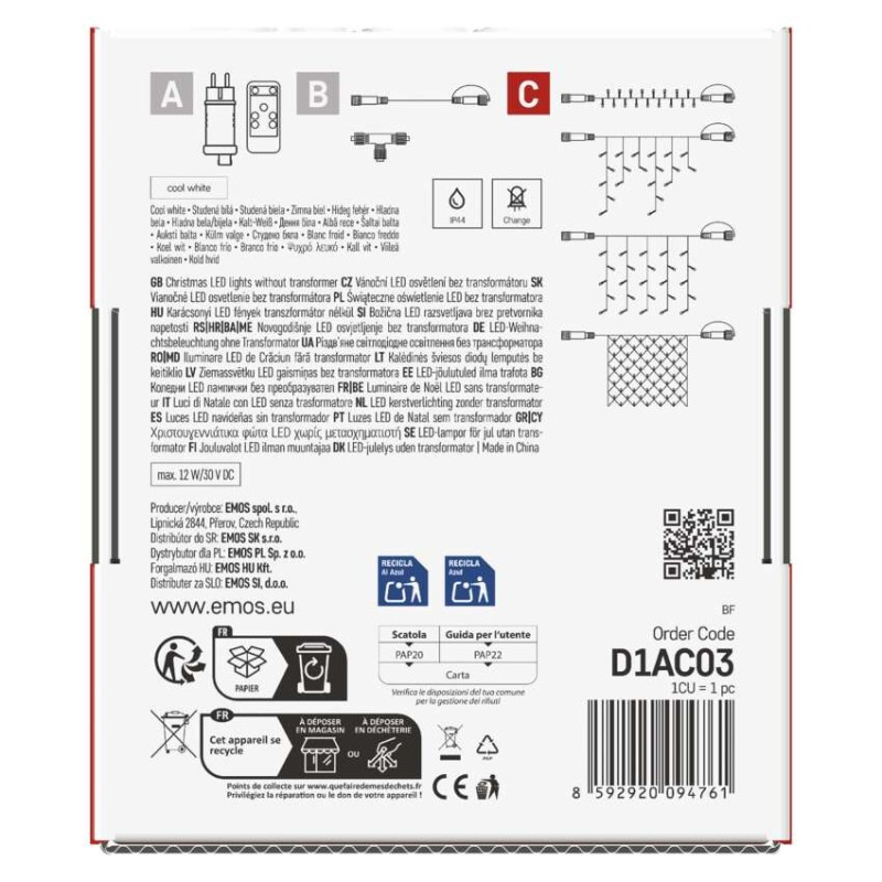 Vian. súprava 100-LED 10M IP44 CW D1AC03 13