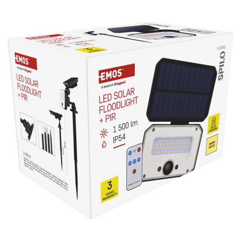 LED SOLARNÍ REFLEKTOR SPILO 1500LM IP54 10