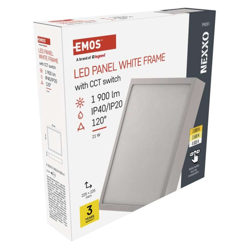 LED SVÍTIDLO NEXXO PŘ.ČTV 21W 1900LM IP4 11