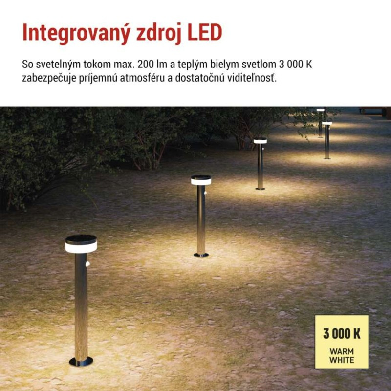 LED ZAHRADNÍ SV.IP44,SOLÁR SLOUP.50cm 3