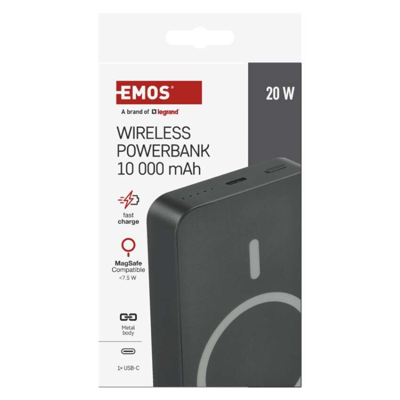 EMOS POWERBANKA WI 1046 10000MAH ŠEDÁ 13