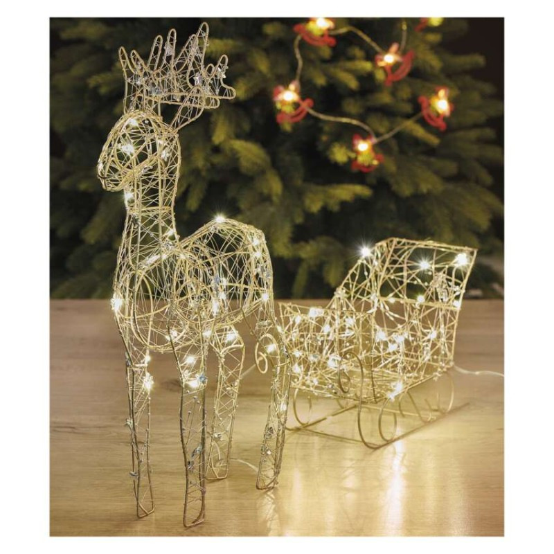 50LED REINDEER SLED WW 4