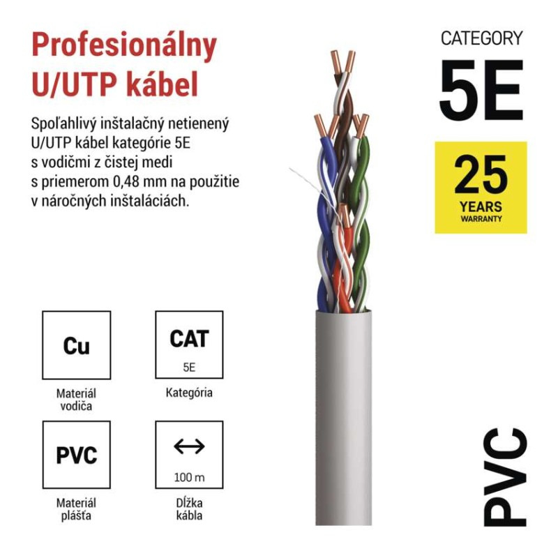 UTP KABEL CAT5E PVC 100M