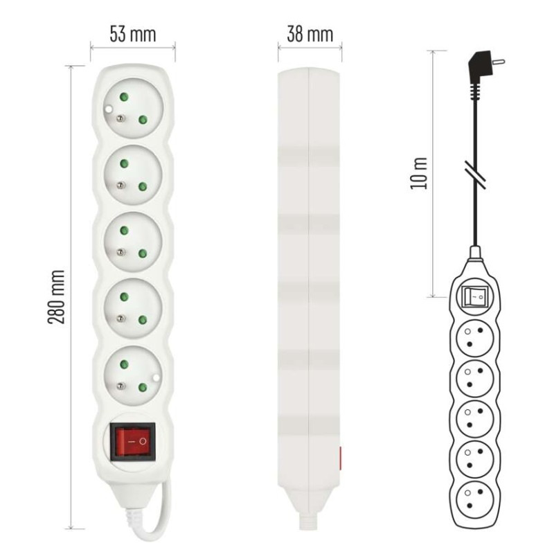 Kábel predlžovací 5Z-10m s vypínačom   P1510 9