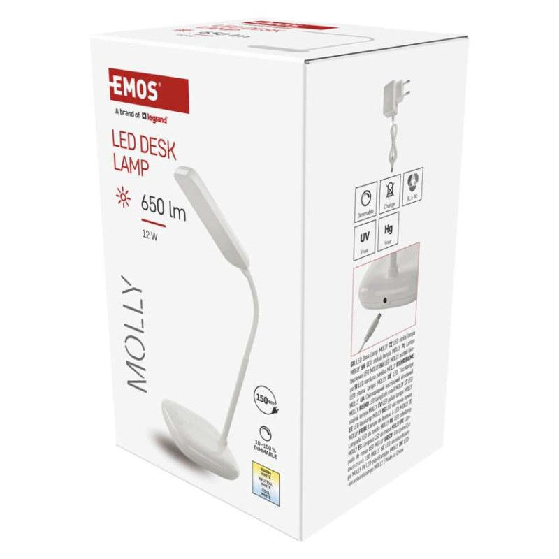 LED STOLNÍ LAMPA MOLLY BÍLÁ 2