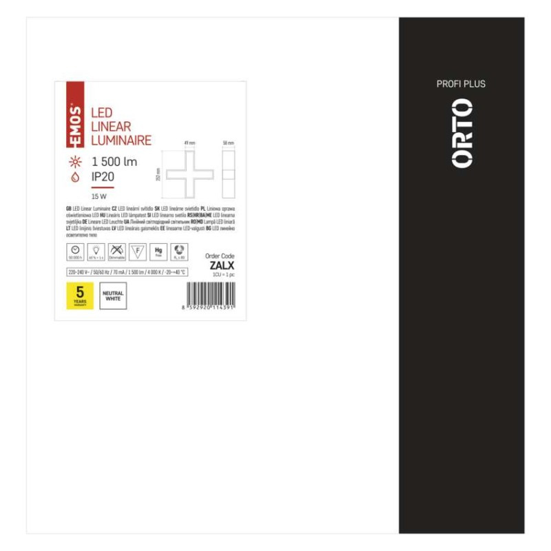 LED LINEAR PROFI+ XCON 15W 1500LM 7
