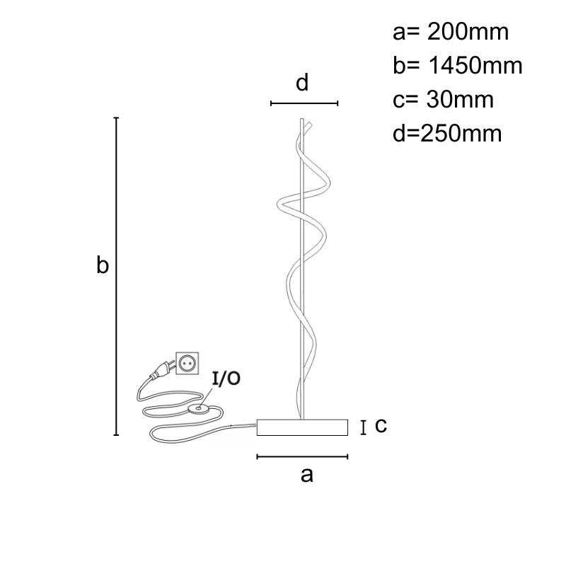 LED dizajnová stojaca lampa 50W - JF2304/B 2