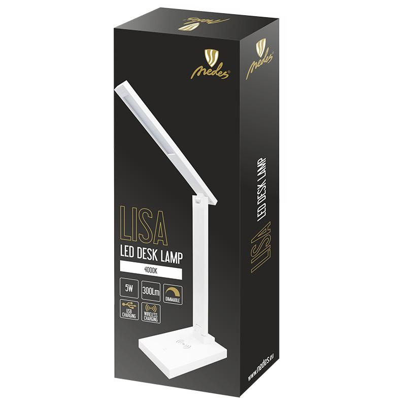 SVIETIDLO Stolná lampa LISA - DL1202/W 5W 300lm 4000K biela 3