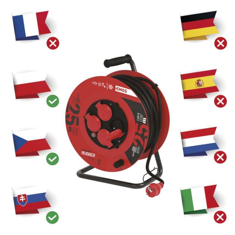 Káblový bubon predl. 4Z 25m PVC IP44 2