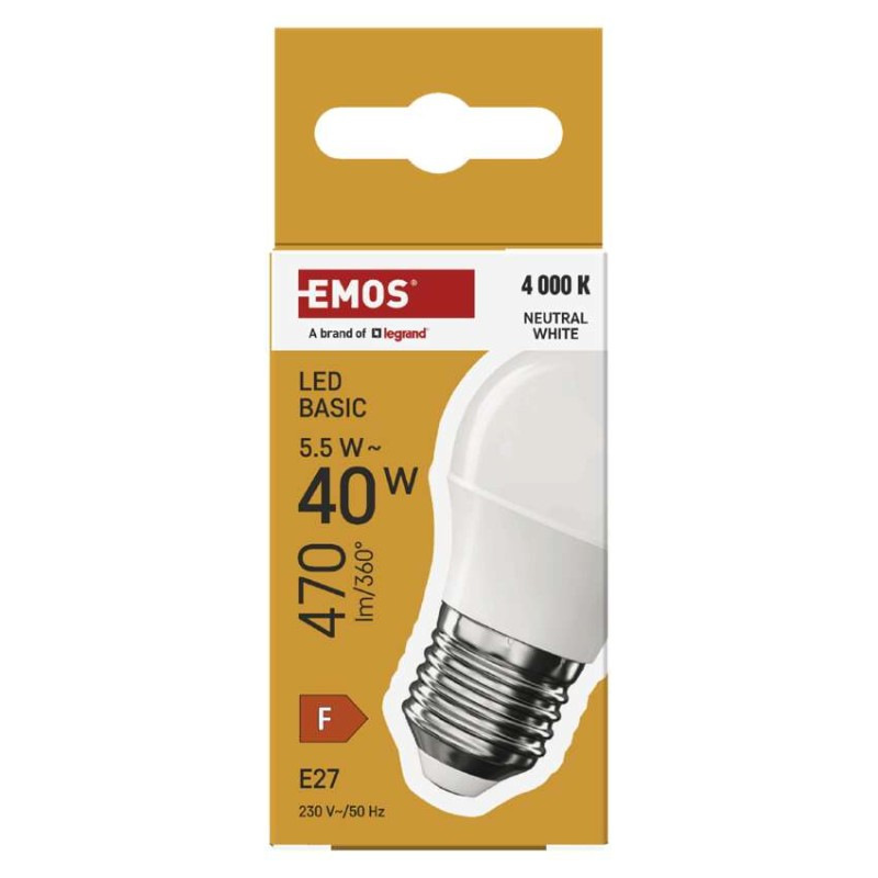 LED BASIC MINI GLOBE 5,5W(40W) 470lm E27 4