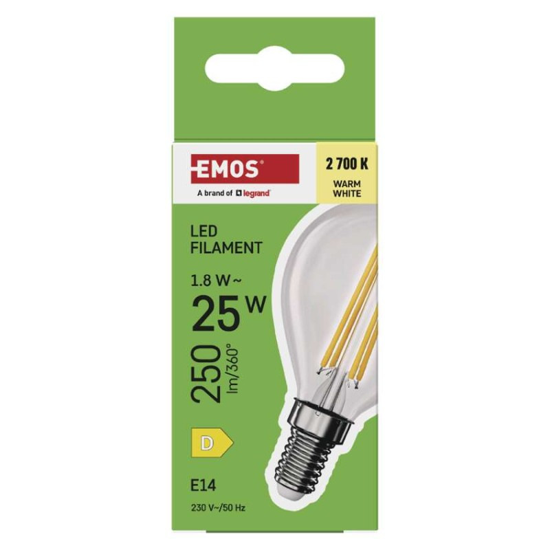 LED FLM MINI GL 1,8W(25W) 250lm E14 WW 5