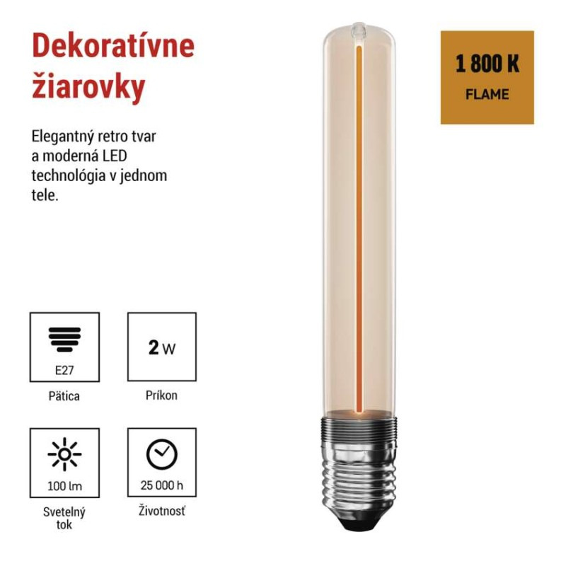 Žiarovka LED DECO T30 2W 100lm E27,WW  Z5AI01 1