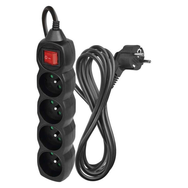 PRODLUŽKA 4Z 3M S VYP. 1,5MM ČERNÁ