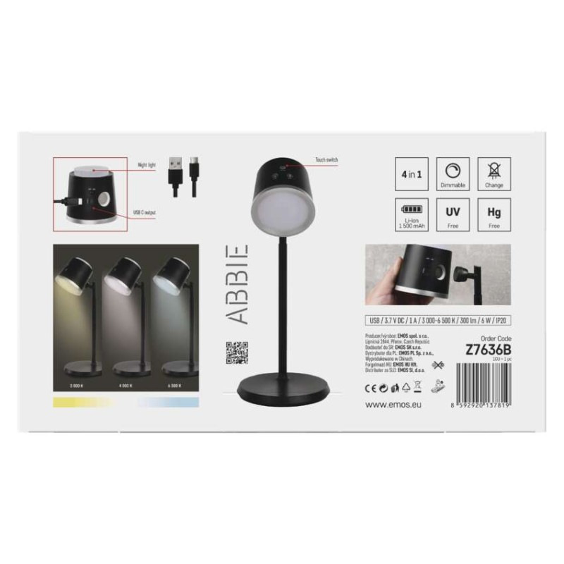 LED STOLNÍ LAMPA ABBIE ČERNÁ 11