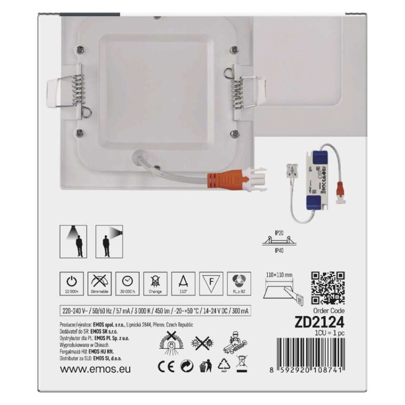 LED SVÍTIDLO NEXXO VES.ČT 7W 450LM IP40 8