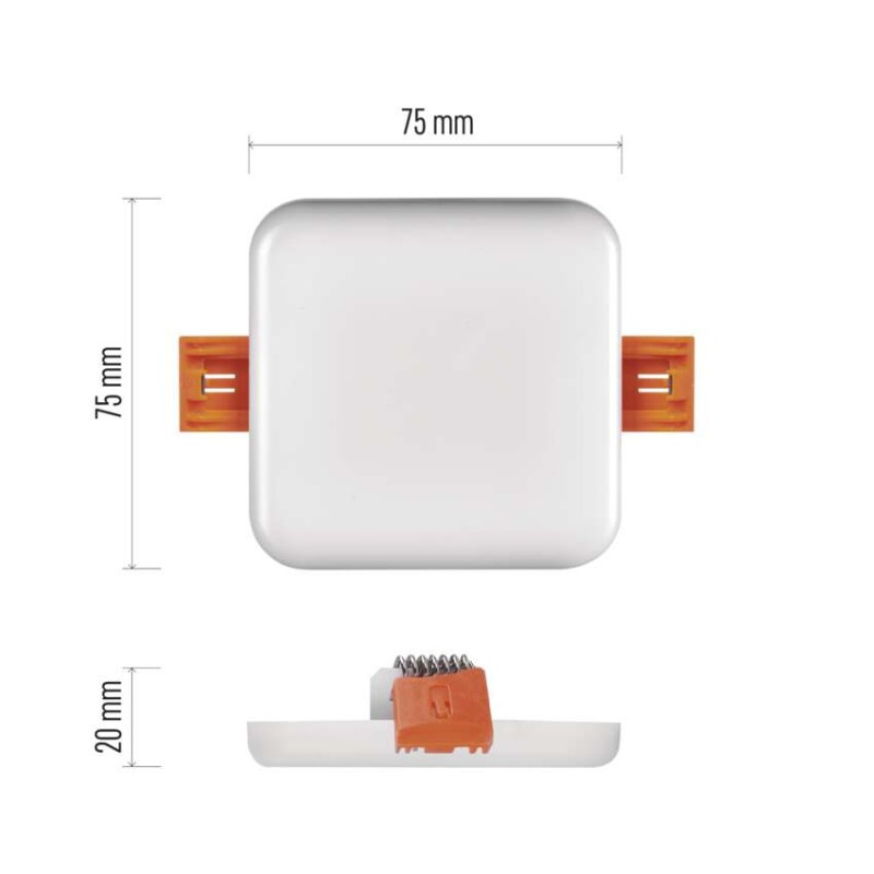 SVIETIDLO LED stropné vstavané štvorec 6W NW IP65  ZV2112 2