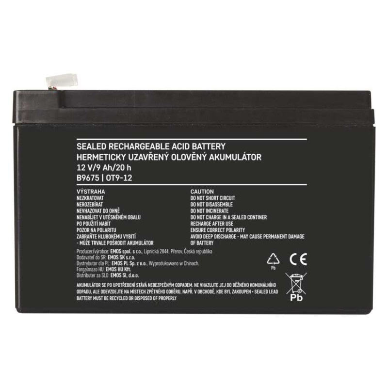 Akumulátor olovený 12 V 9 Ah faston 6,3 mm  B9675 5