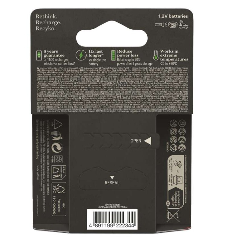 GP nabíjecí baterie ReCyko Pro AAA (HR03 8