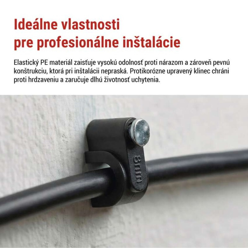 Príchytka na kábel 8MM čierna (bal.50ks) A2823 1