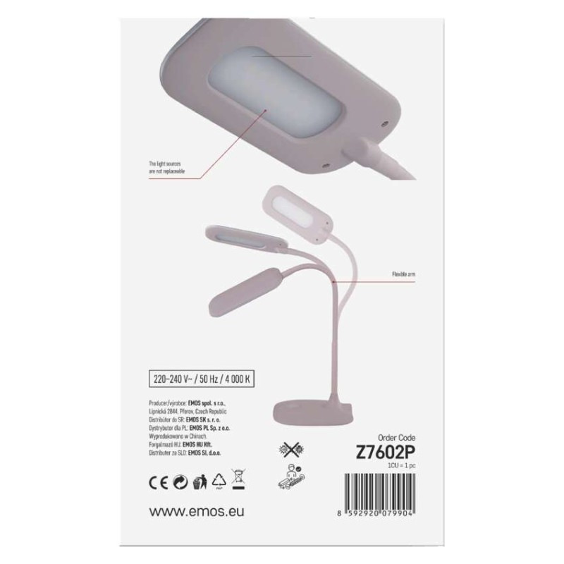 LED STOLNÍ LAMPA STELLA RŮŽOVÁ 11