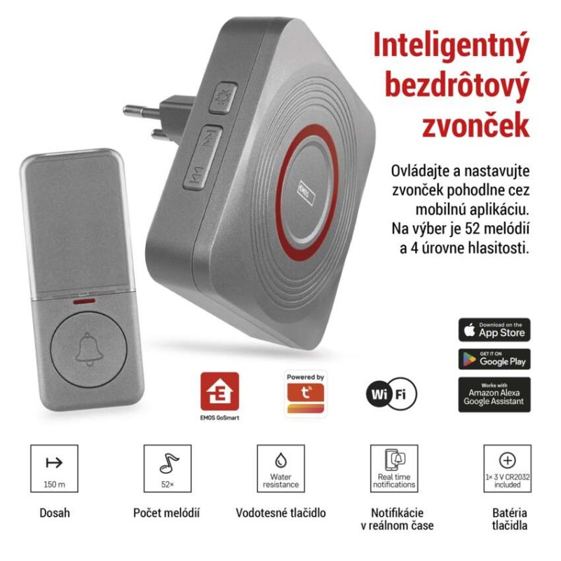 GOSMART ZVONEK BEZDRÁTOVÝ AC P5735SS 4