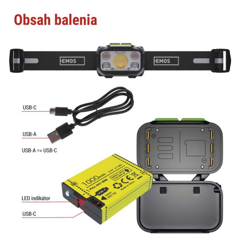 Čelovka LED nabíjateľná, 550lm, 3xAAA P3546 3