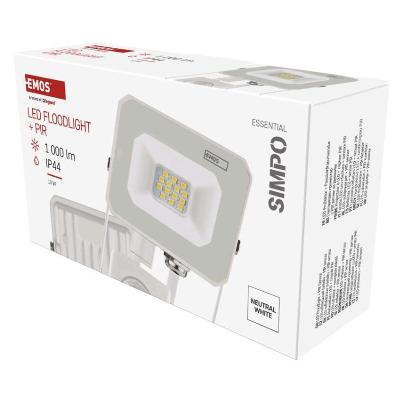 Reflektor LED 10W +senzor biela 1