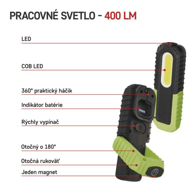 LED NABÍJECÍ PRACOVNÍ SVÍTILNA 5W COB + 1