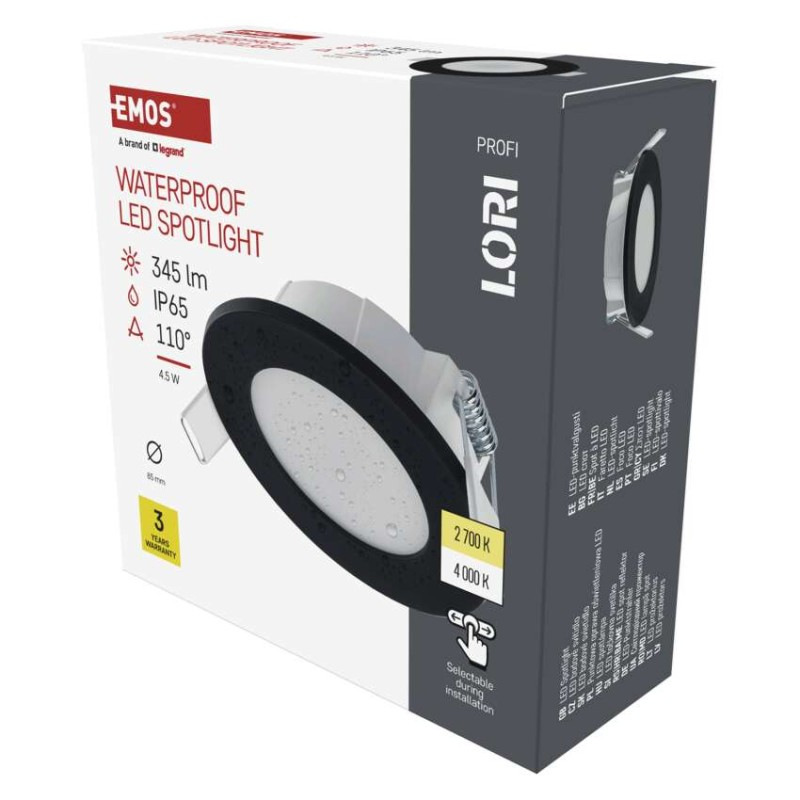 LED SVÍTIDLO LORI VES. KR 4,5W 345LM IP6