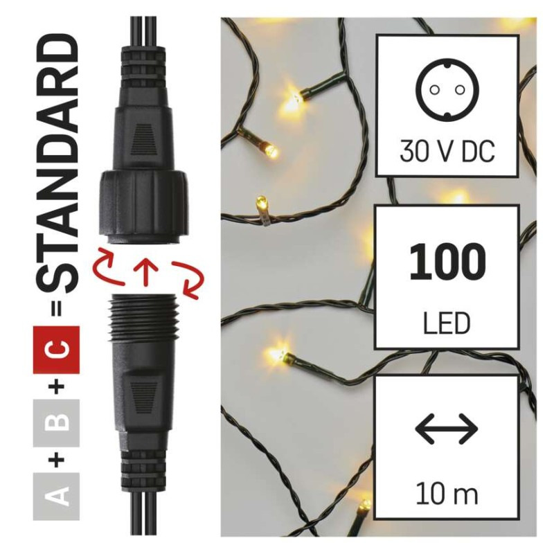 Standard vánoční řetěz 50LED 5M IP44 WW 1