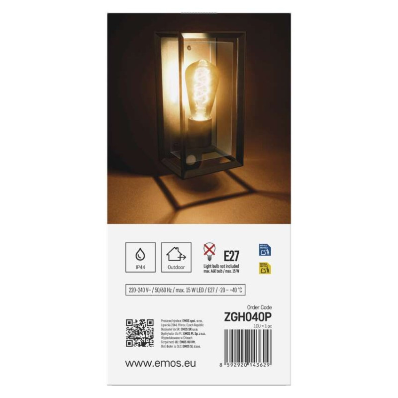 LED ZAHRADNÍ SVÍTIDLO,E27,IP44,MAX 15W,N 13