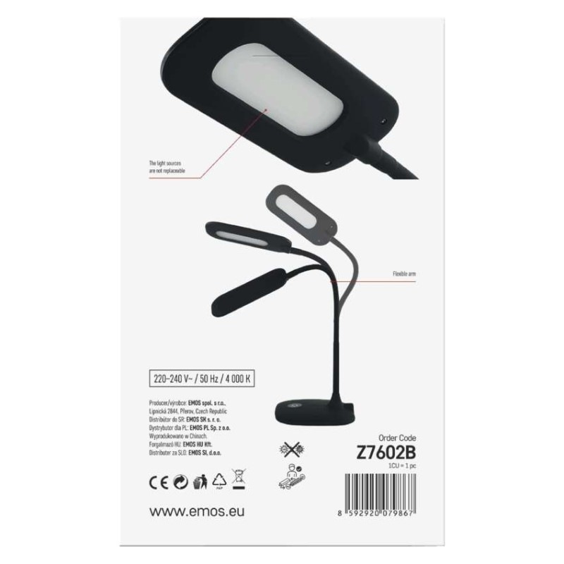 Stolná lampa LED STELLA 400lm,6,5W, čierna Z7602B 11