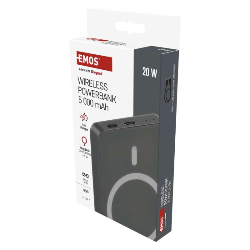 EMOS POWERBANKA WI 522 5000MAH ŠEDÁ 3