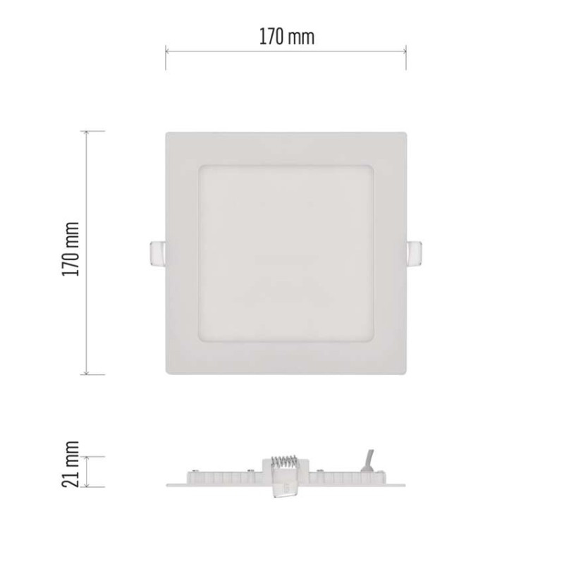 LED panel vstavaný štvorec 12,5W biely NW ZD2135 2