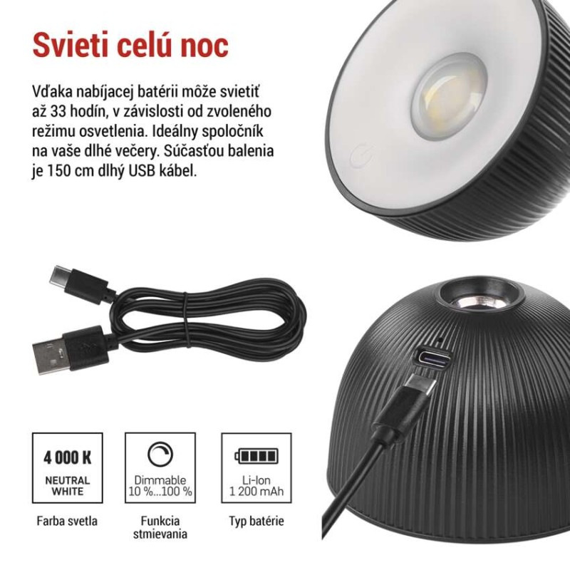 LED STOLNÍ LAMPA SOPHIE ČERNÁ 4