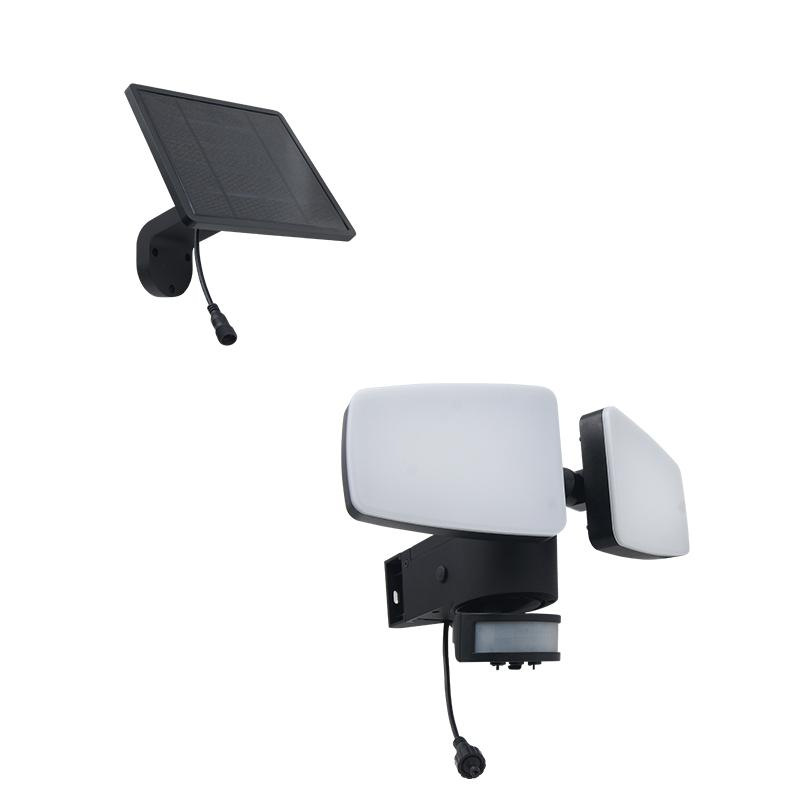 LED čierne vonkajšie solárne svietidlo so senzorom 12W / 3000K - 4100K - 6500K - LS023 16